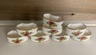 Vintage 1962 Royal Albert Old Country Roses Ceramic Dinner Napkin Rings  8 