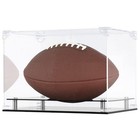 Clear Uv Protection Football Display Case - Rectangular Stand Holder  All Sides