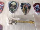 Iron Maiden Fan Club Guitar Pin And Set Of 6 Guitar Picks Rare Oop Heavy Metal 