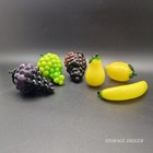 Vintage Murano Style Heavy Glass Decorative Fruit Set Grapes Lemon Banana Pear