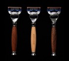 Men   s Lodge Premium Wood Handle Razor Fits Gillette Fusion 5-blade Cartridges