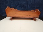 Primitive Wooden Doll Cradle Bed Handmade Rocker Folk Art Signed Dated 1963