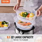 Vevor 9 5qt Electric Food Steamer 3 Tiers Vegetable Steamer   60 Min Timer 800w