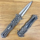 9  Heavy Duty Spring Assisted Open Blade Folding Embossed Pocket Knife Survive