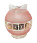 Vintage Mcm Bartlett Collins Frosted Pink W  Gold Geometric Design Ball Pitcher