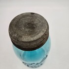 Rare Vintage   13 Ball Perfect Mason Aqua Quart Jar W zinc Ball Milk Glass Lid