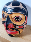 1970 s Hand-carved Pacific Nw  Hawk Man Face Mini 4  Mask - Possible Kwakwaka   wa