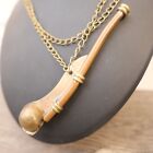 Vtg  Brass   Copper Boatman s Whistle W  32  Chain Boatswain s Call Bosun s Navy