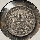1896 Tf Peru 1 2 Dinero Silver Coin Decent Condition Rare  2