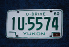 1980 1981 Yukon Canada U - Drive License Plate