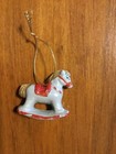 Vintage Enesco Designed Giftware Rocking Horse Christmas Ornament Miniature 