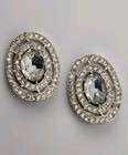 Vintage Tiptoe Silver Tone Rhinestone Shoe Clips Retro Glam Costume Jewelry Deco