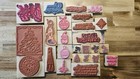 Vintage Christmas Rubber Stamp Lot Of 24 Stamp    Wood Mounted Santa Holiday Craft