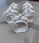 Lot Of 7 Bone China White Dove Love Bird Napkin Rings Holders