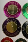 Vintage 1962 13 First Round Stamps From Tonga  Gold Foil 7 Airmail Polynesia
