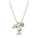 Peanuts Tri-tone Snoopy Woodstock   Heart Charm Necklace Gift Box Brand New Nib