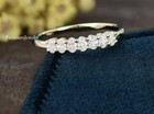 Unique Moissanite Band Women Oval Cut 1 4 Eternity Band Yellow Gold Wedding Band