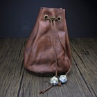 Sage s Enchanted Dice Bag -  Pu Leather Spotted Dice Bag With D20 Cord Ends