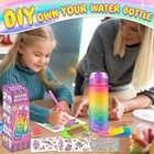 Edsportshouse Decorate Your Own Water Bottle Kits For Girls Age 4-6-8-10 unicorn