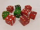 Vintage Bakelite Dice - Set Of 9 - Simichrome Tested - 40 Grams Total
