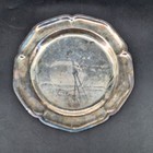 Vintage Silverplate Coaster Set Of 2 Scalloped Edge Small Plates Chargers