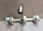 Antique Brass Bathroom Sink Faucet Mixer Tap wall Mount 