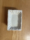 3 Vtg Ironstone Butter Pat Salt Cellar Imperfect Rectangle Farm House Cottage