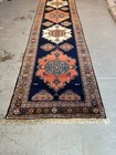 Vintage Antique Tribal Bijar Rug 3 5x17 Ft Professionally Washed 100  Wool