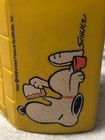 Vintage 1950   s Peanuts Snoopy 8oz Thermos Yellow And White   free Shipping  