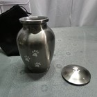 Pet Cremation Urn Paw Print Memorial Keepsake Dog  W  Velvet-like Bag