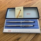 Cross Silver Lustrous Chrome Ball Pen Pencil Set 3501 Original Box 1975