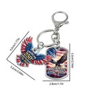 American 250th Anniversary Keychain  Patriotic Bald Eagle Acrylic Charm And