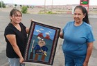 Navajo Rug Weaving Of A Navajo Warrior With Rifle