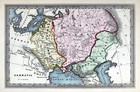 1847 Archer Map Ancient Sarmatia Europa Germano Ukraine Russia Black Sea