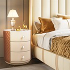 3-drawer Bedside Table Night Stand Sofa End Side Table Leathered Large Capacity