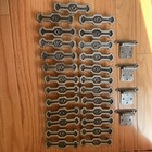 Vintage Pewter Draw Pulls Cabinet Handles 999 3 75    Long   4 Hinges Japan