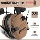 Shield Pro Electronic Shooting Ear Protection For Gun Range Safety - Brown