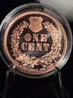1 Oz 999 Fine Copper Indian Head Cent Round With Capsule   Stand Inv-id-c14