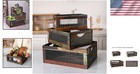 Set Of 3 Unique Rustic Wood Crates - Perfect For Organized Storage Display