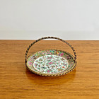 Antique Chinese Canton Enamel Porcelain With Brass Handle From The 19th Century