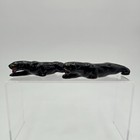 Vintage Black Panther Ceramic Figurine Pair Japan Mid Century Modern Decor