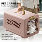 Plastic Pet Travel Carrier Hard Sided Dog Cat Transporter Cage Animal Crate