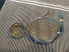 Silver Plate Holder With Glass Dish   clover Mark   3 Stars    Epns Napkin Ring
