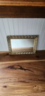Vtg Gold Vanity Tray Mirror Stand Felt Back Regal Boudoir Ornate Filigree 