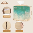 Homotek 2 Pack Beige Pu Leather Square Tissue Box Covers 5x5 Pebble Grain