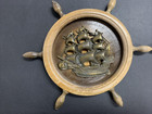 Vintage Wall Wood Decoration Ship Ship   s Helm Set Of 2