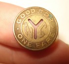 Vintage New York City Nyc Transit Authority Subway Good For One Fare Coin Token
