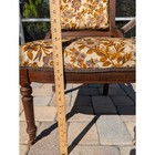 Antique Eastlake Victorian Walnut Side Chair Floral Velvet Carved Wood Casters