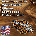 2pcs Harley-davidson Decal Sticker Logo Orange   Black Waterproof Motorcycle Car
