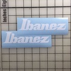 Ibanez Guitar Logo 6  Wide White Vinyl Decal Sticker - Bogo